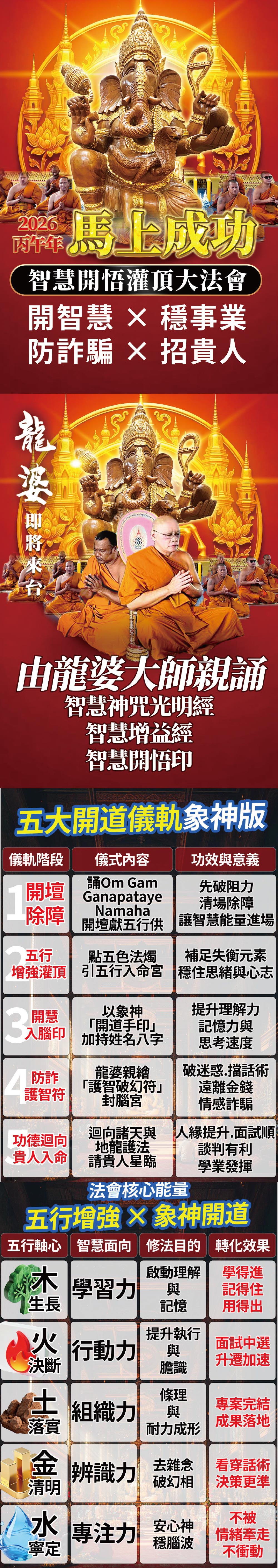 開運NOW-【龍婆來台】馬上成功・智慧開悟灌頂法會 產品說明