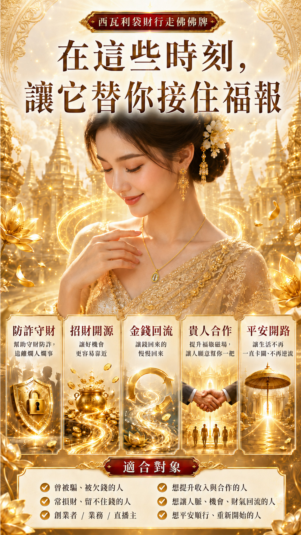 開運NOW-【龍婆大師加持限定】西瓦利袋財行走佛佛牌 產品說明