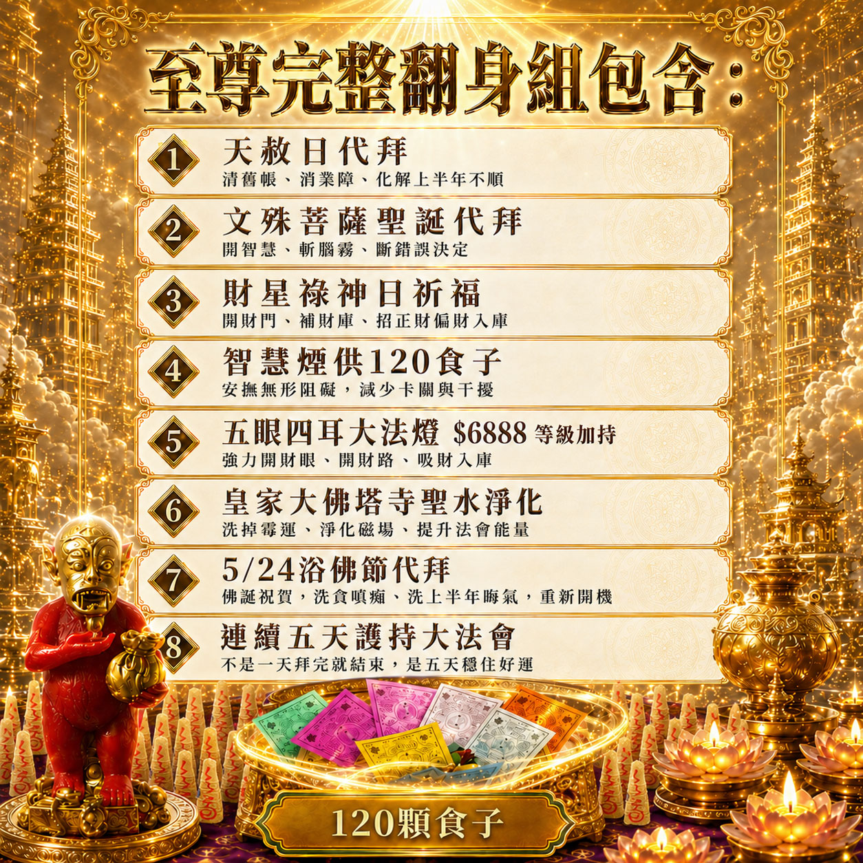開運NOW-【天赦日翻身大禮包】至尊完整翻身組_