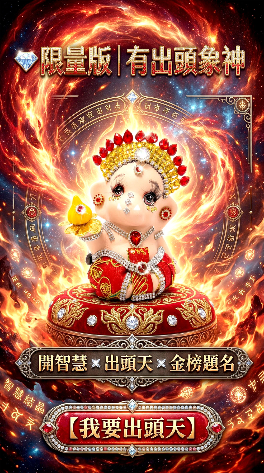 開運NOW-【預購】《有出頭》限量版象神供奉尊(紅) 產品說明