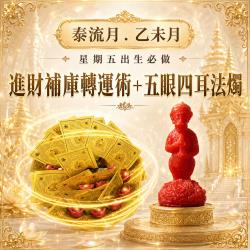 開運NOW-【星期五】乙未月・泰流月-進財補庫轉運術＋五眼四耳法燭