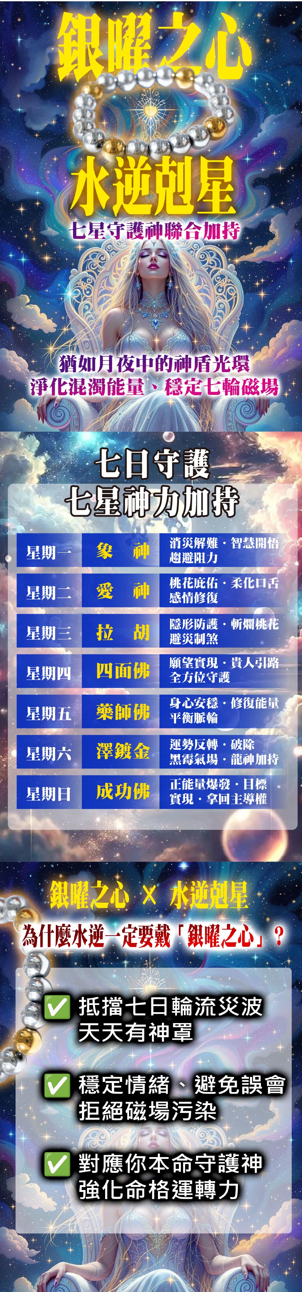 開運NOW-【水逆掰了就旺】銀曜之心 × 七星守護神 產品說明