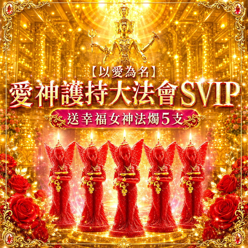 開運NOW-【以愛為名】愛神護持大法會SVIP送幸福女神法燭5支 產品說明