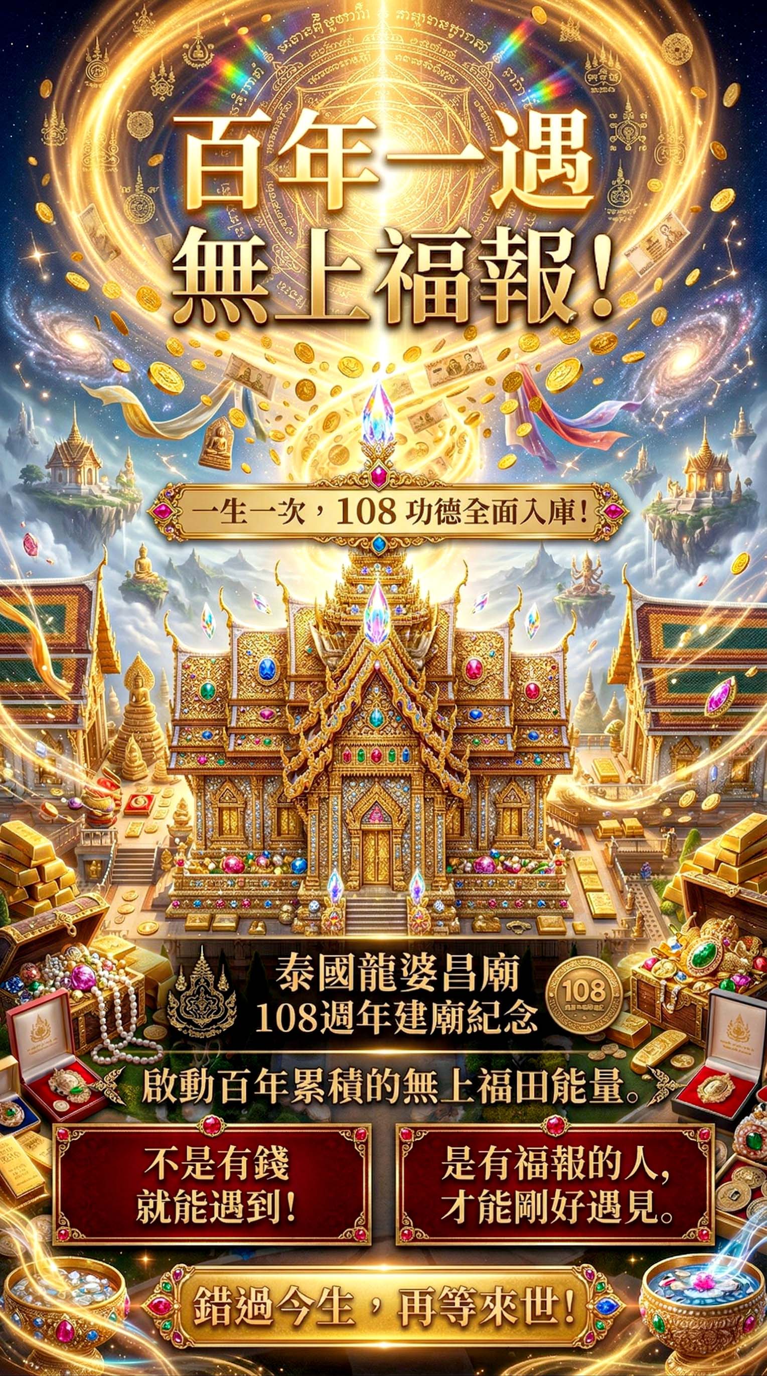 開運NOW-《108種無上功德法會》功德入庫版 產品說明