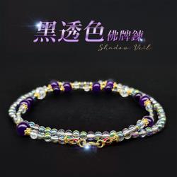 開運NOW-黑透色紫水晶佛牌鍊｜龍婆加持×琉璃鎮心