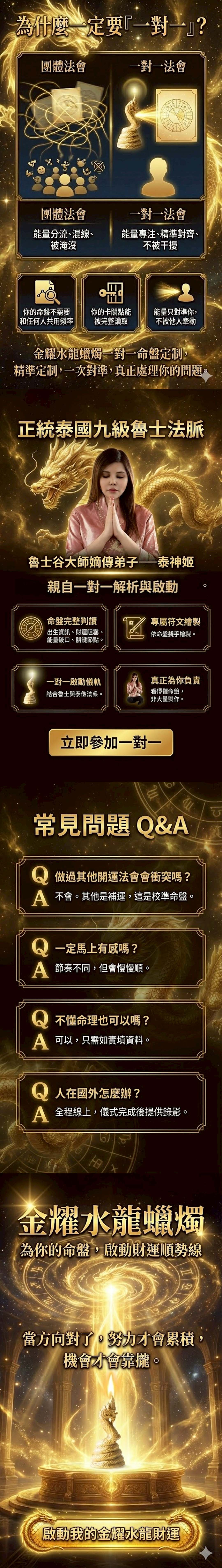 開運NOW-【星期二】泰流月・進財補庫無敵大煙供 + 金耀水龍法燭 產品說明