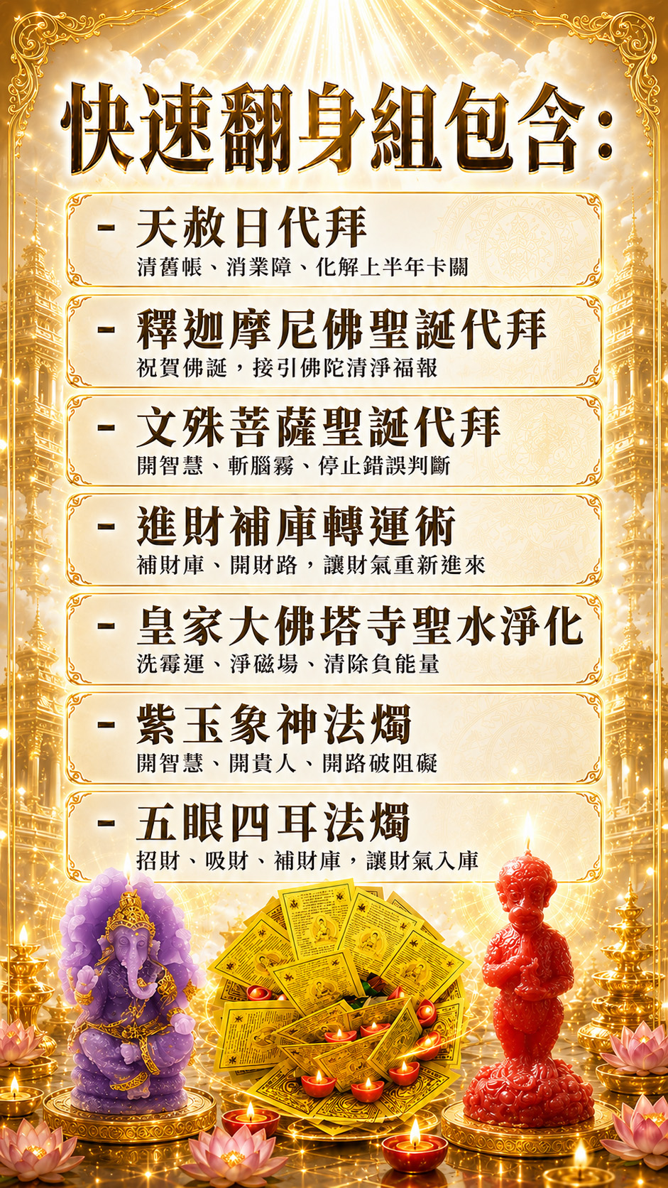 泰幸福-【天赦日翻身大禮包】快速翻身組 產品說明