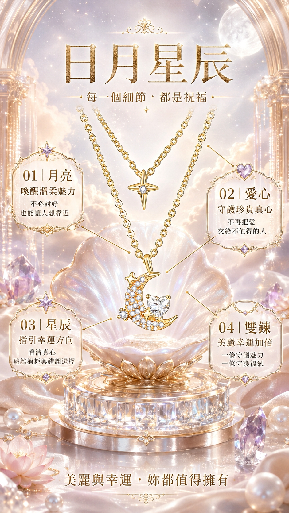 泰幸福-吉祥天女・日月星辰守護項鍊 產品說明
