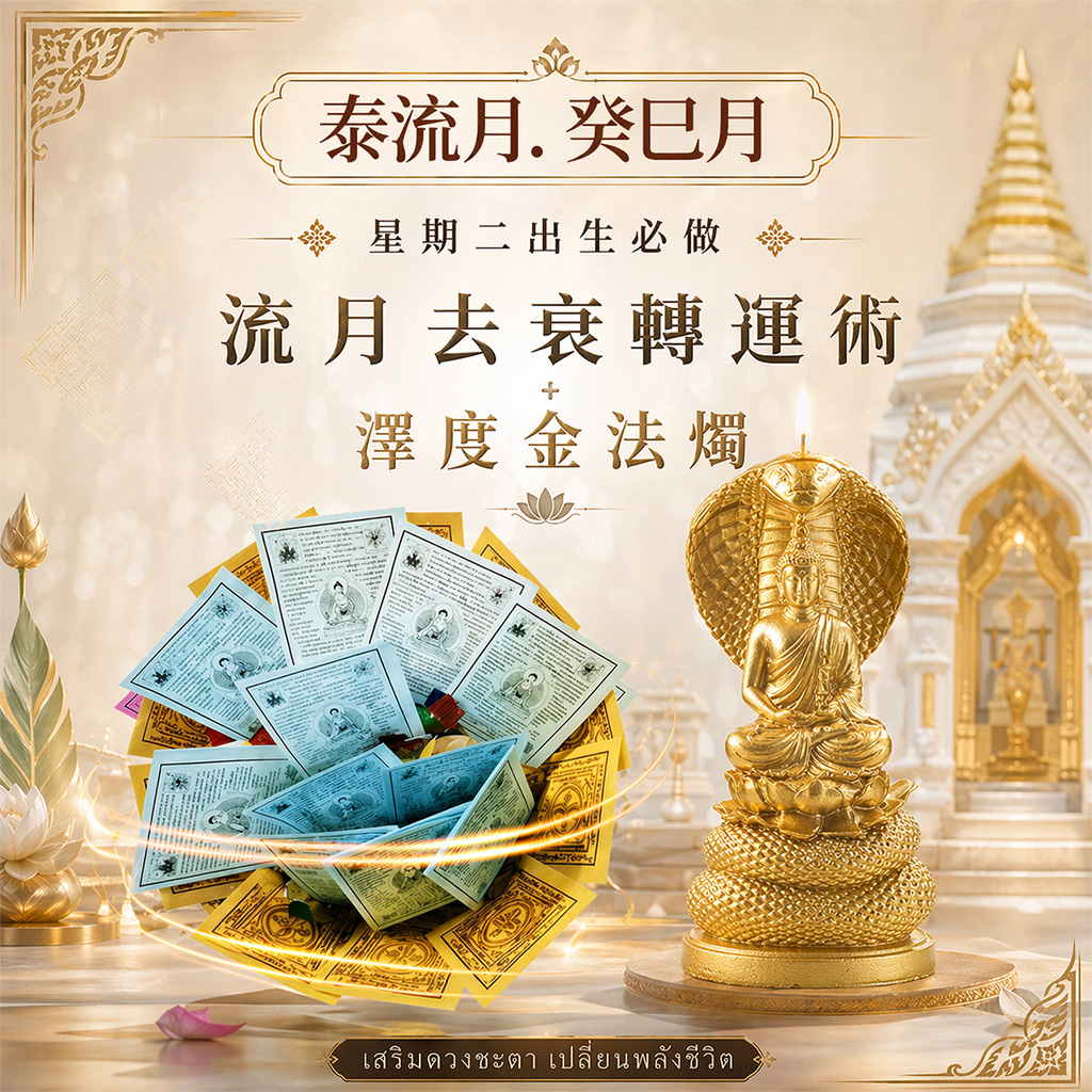 泰幸福-【星期二】泰流月・流月去衰轉運術＋澤度金蠟燭_