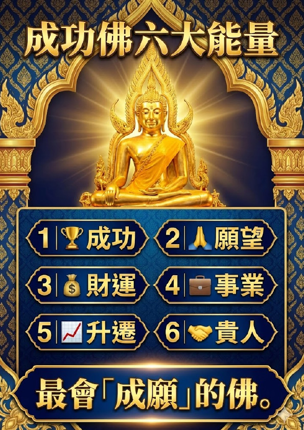 大辣天后宮-【龍婆大師加持限定】成功佛佛牌 × 至尊九寶銅版 產品說明