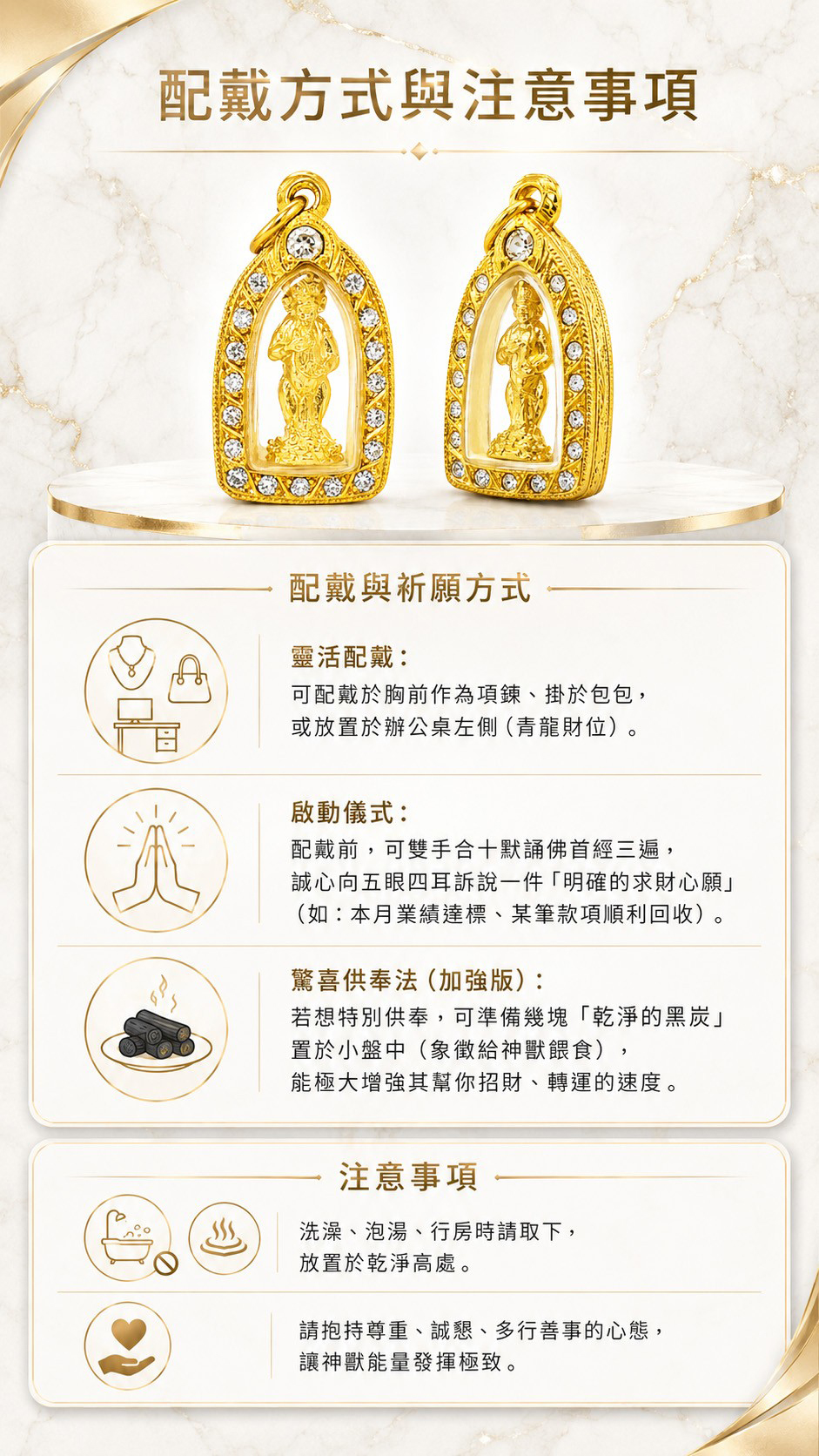 泰幸福-金讚五眼四耳佛牌 產品說明