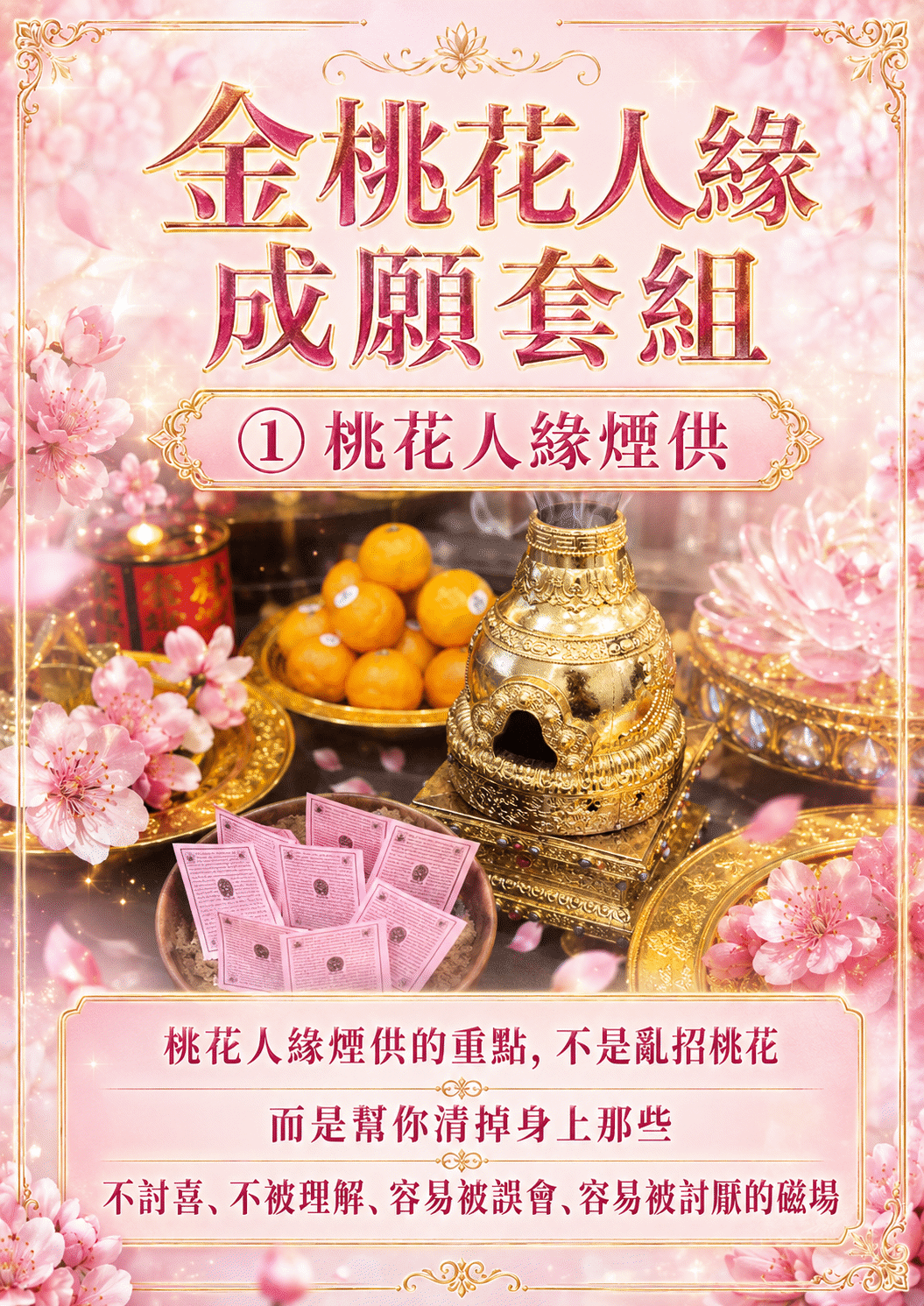 泰幸福-【世界煙供日】金桃花人緣成願套組 產品說明