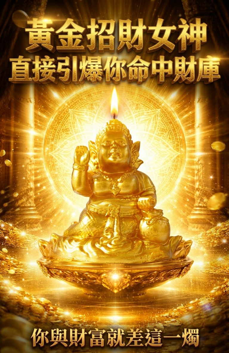 黃金招財女神蠟燭