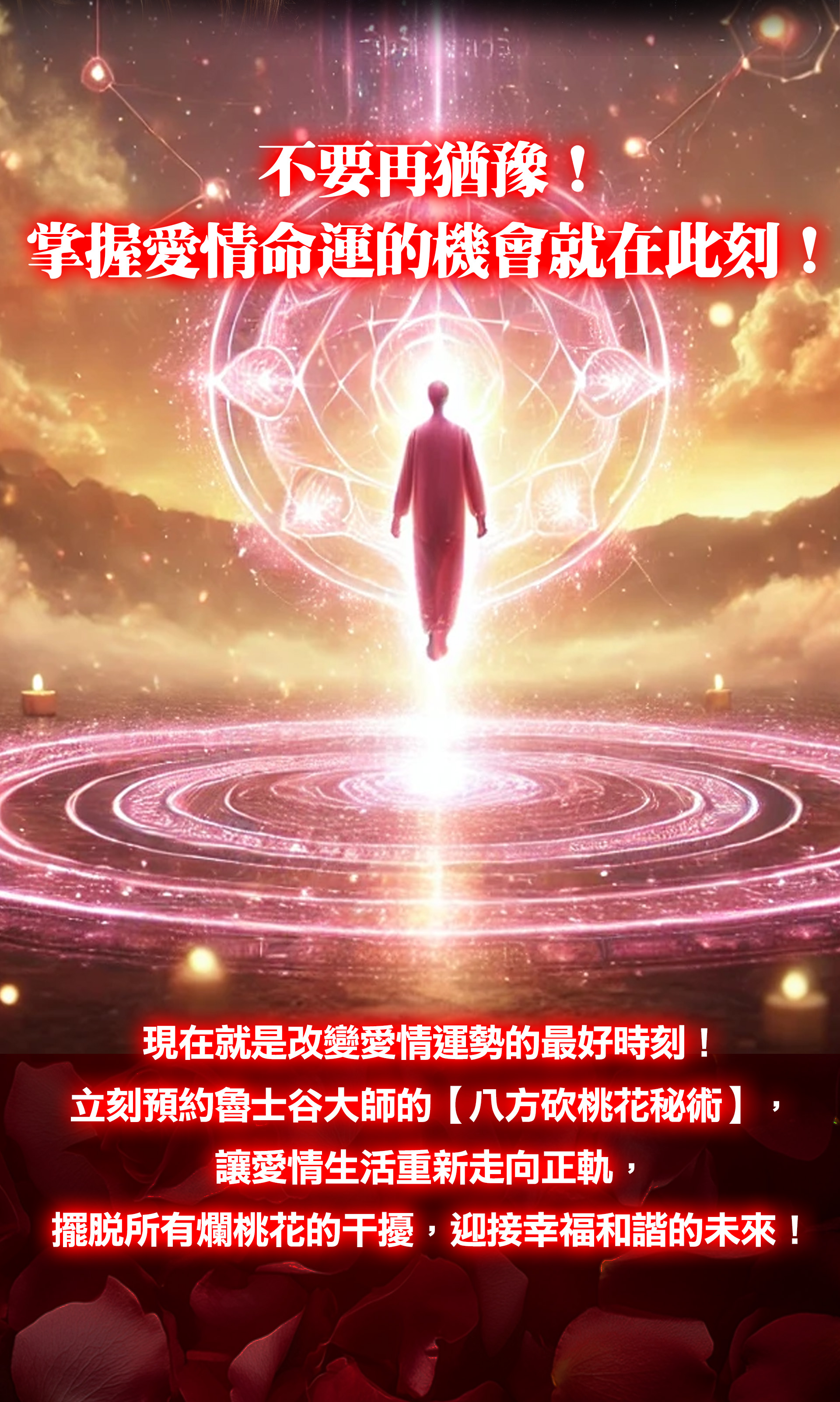 開運NOW-【魯士谷大師】八方砍桃花秘術 產品說明