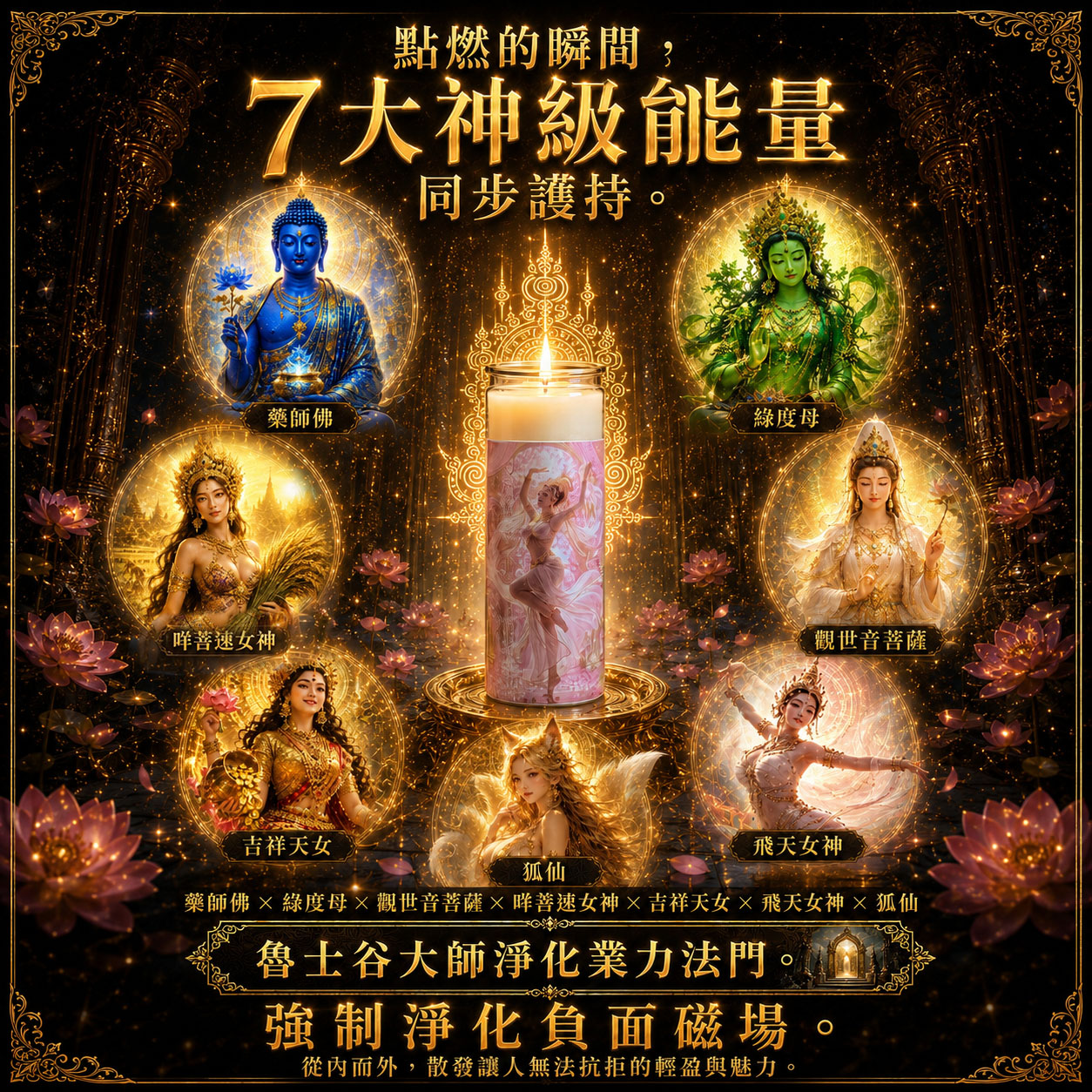 開運NOW-【全球獨家】七神護持布南瘦女神蠟燭＿