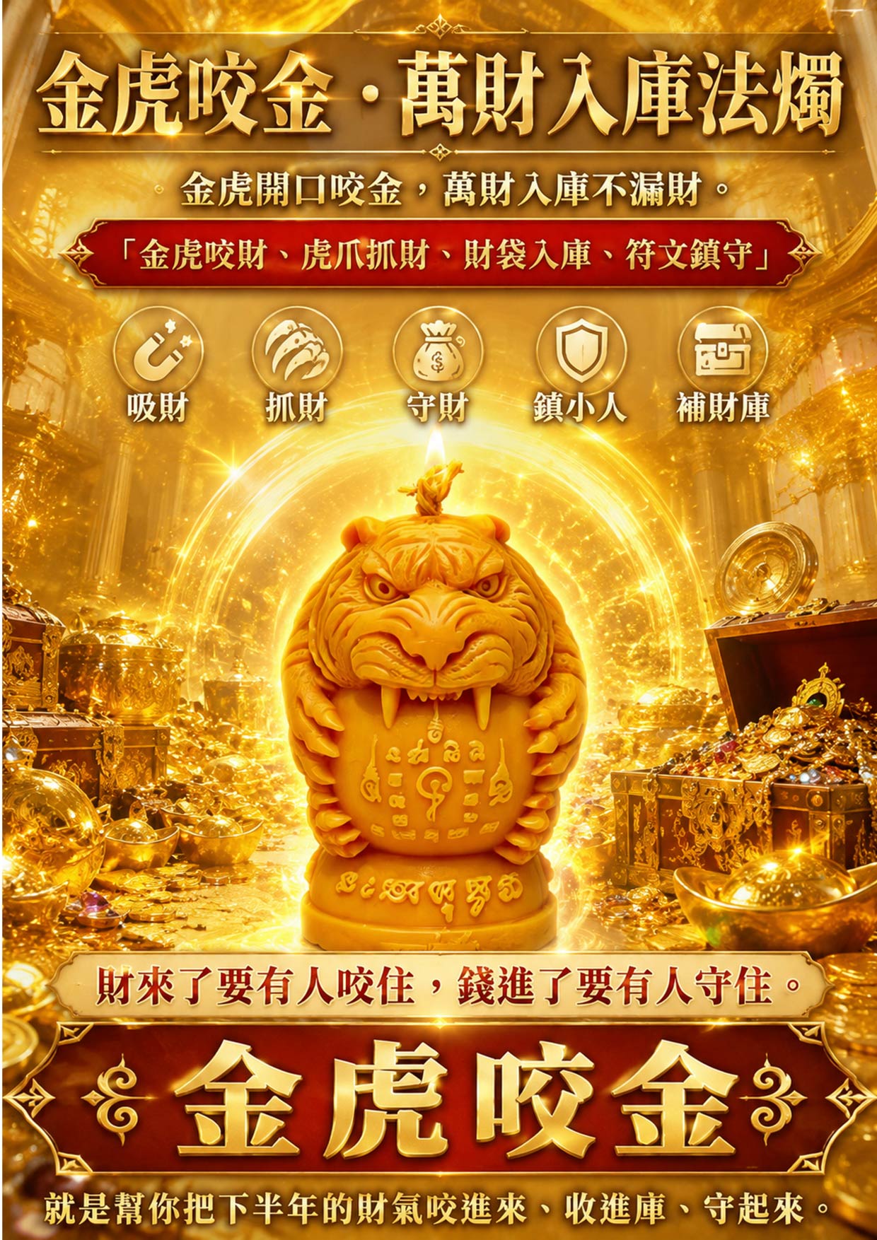 開運NOW-【天赦日】金虎咬金・萬財入庫至尊套組 產品說明