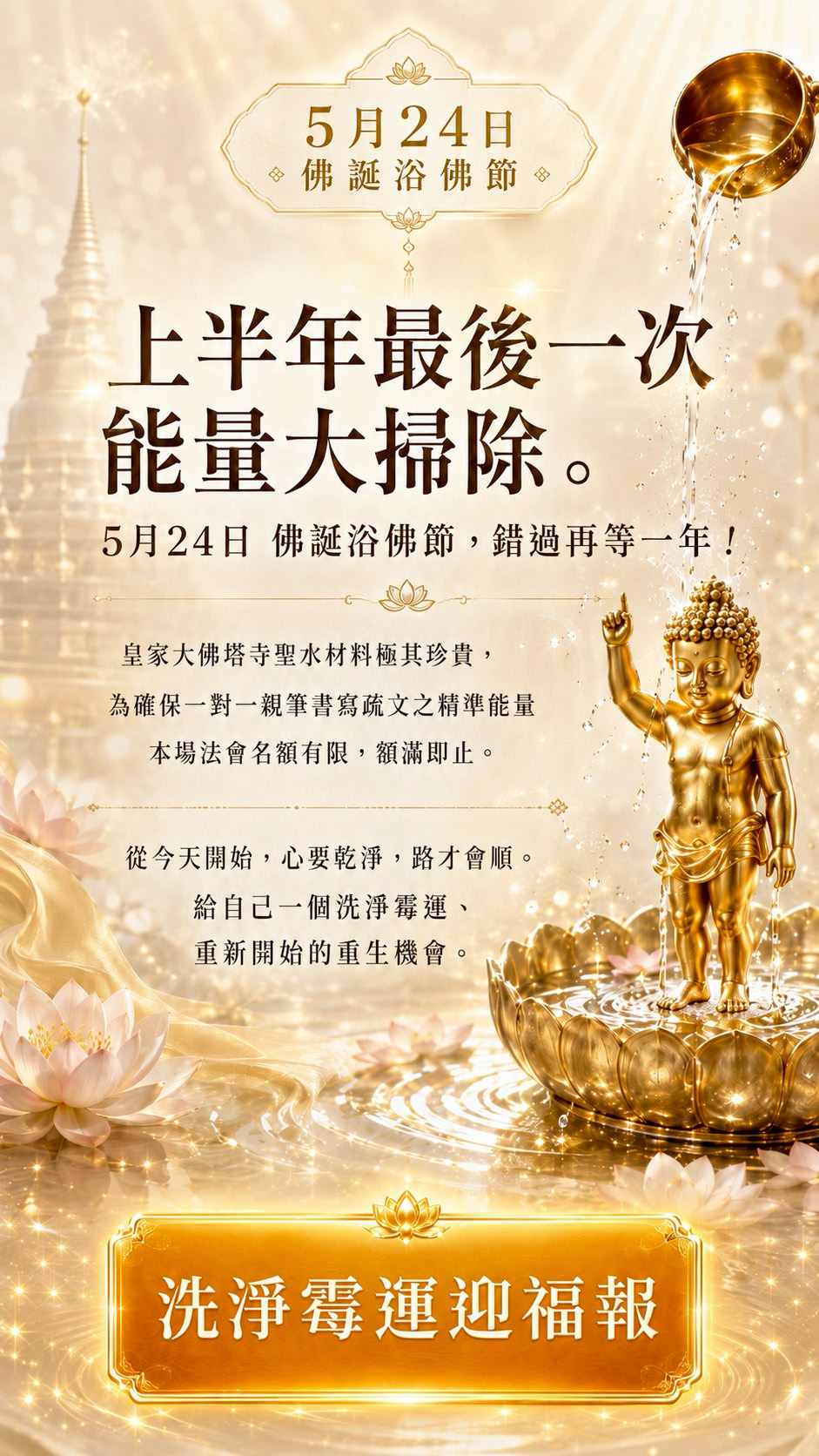 開運NOW-2026佛誕浴佛節|洗淨霉運,迎接新福報 產品說明