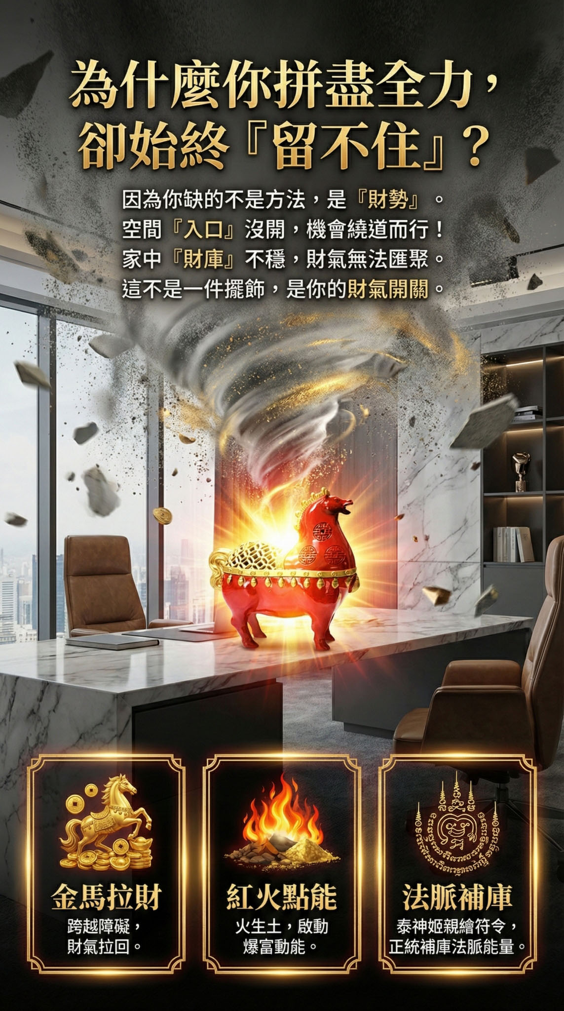 紅色金馬香爐+十倍增益能量粉2入