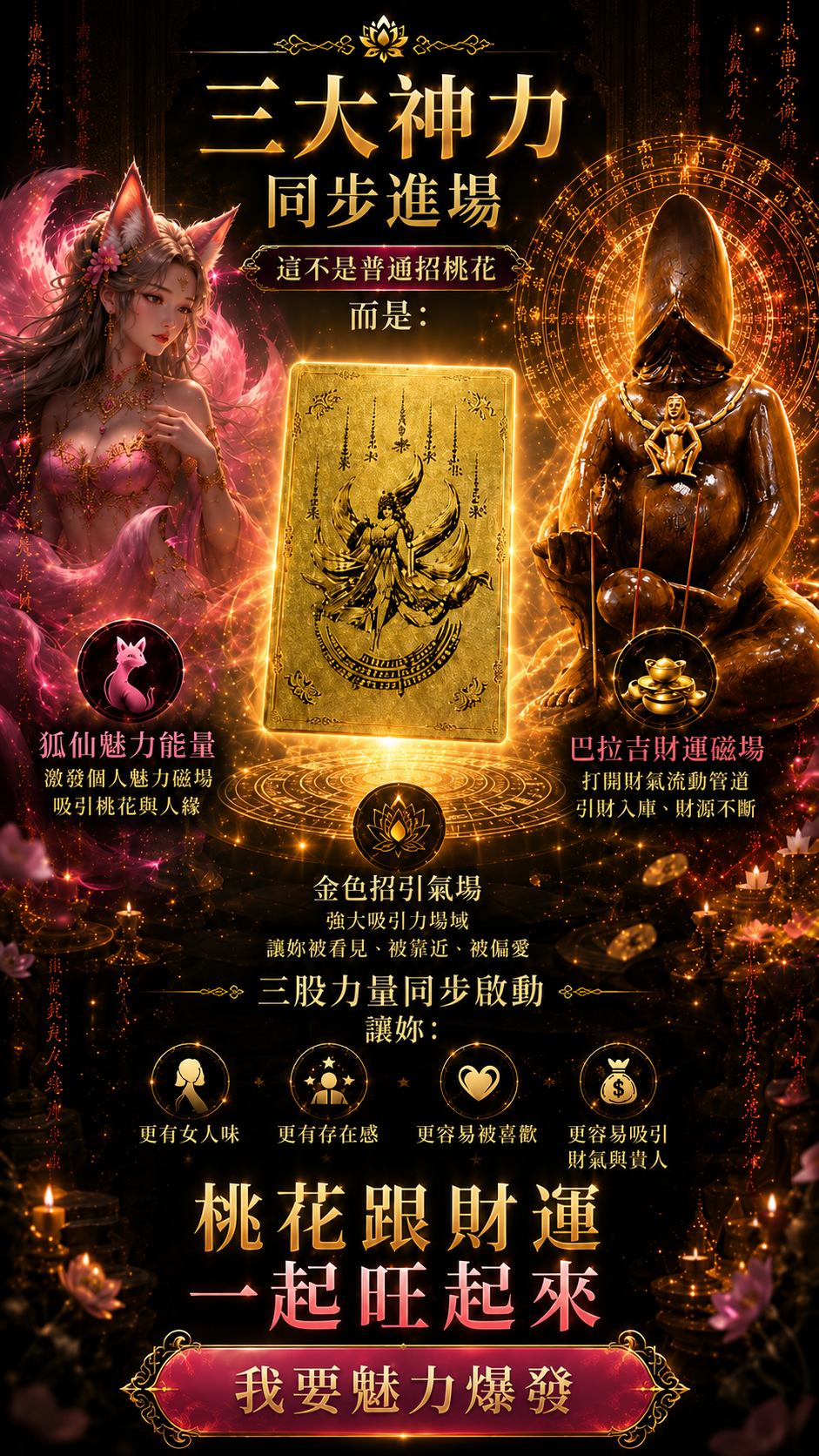 開運NOW-金桃花狐仙巴拉吉金卡 產品說明