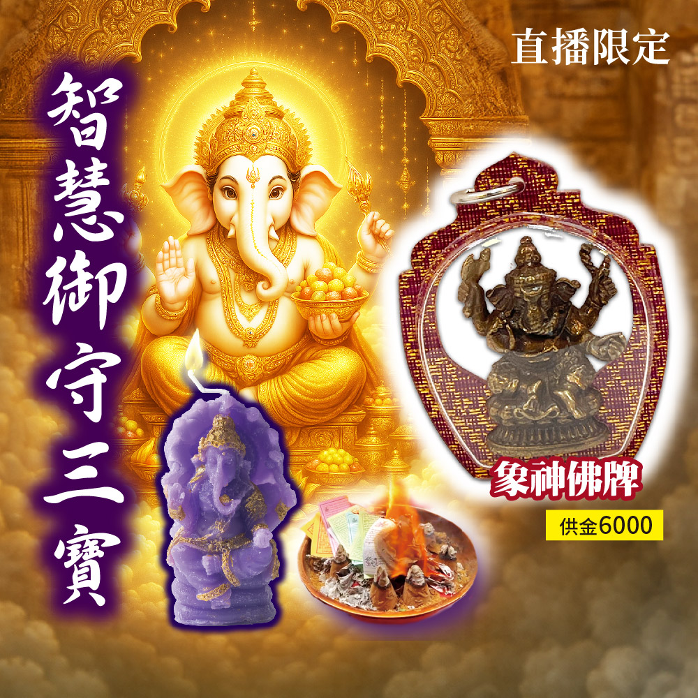 開運NOW-【直播限定】象神金榜題名智慧御守三寶組