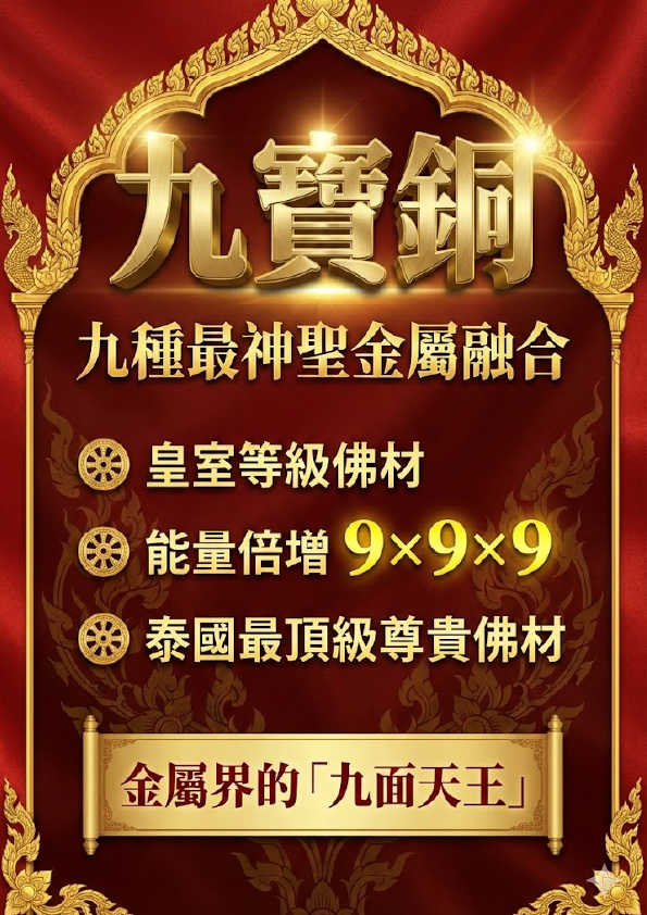 開運NOW-【龍婆大師加持限定】成功佛佛牌 × 至尊九寶銅版 產品說明