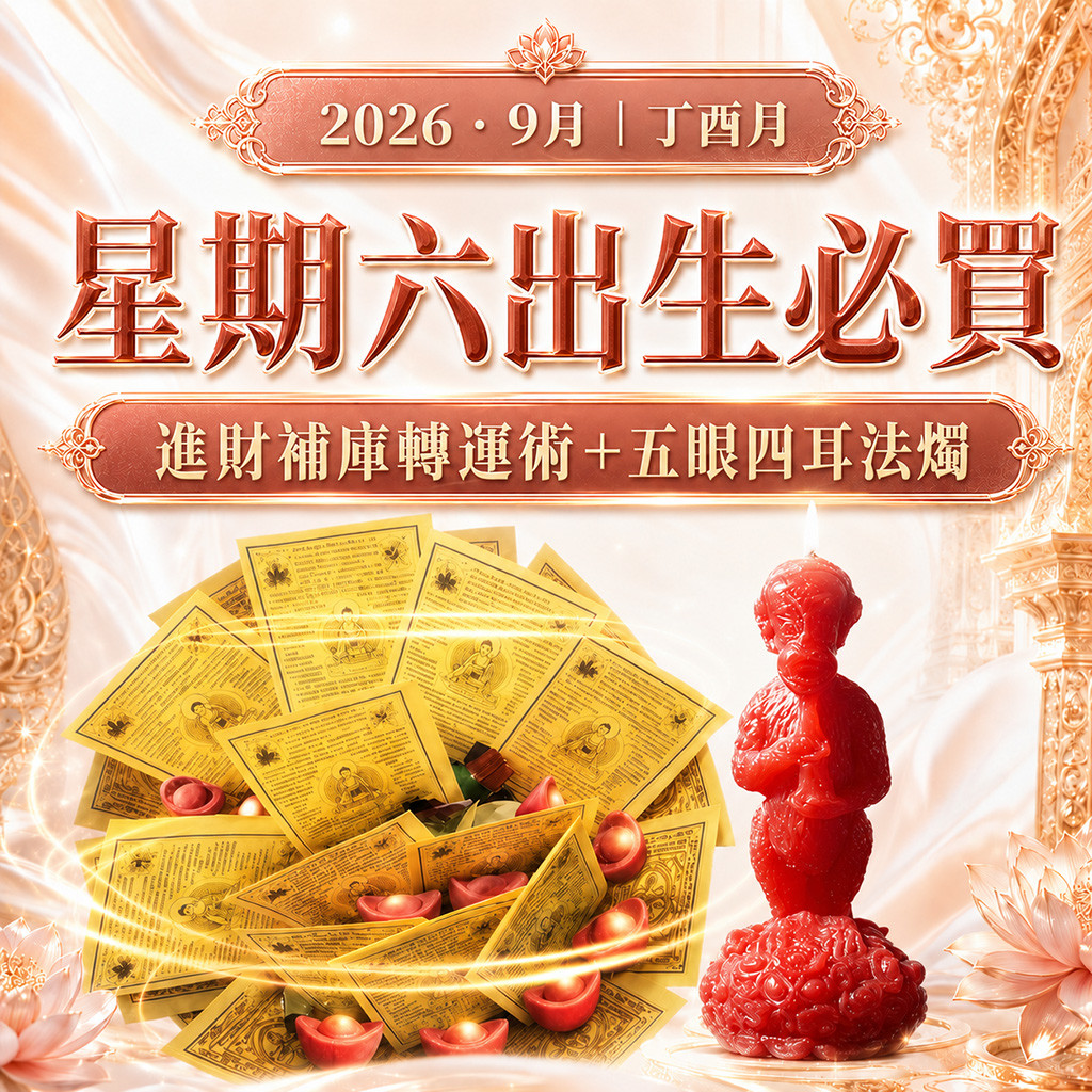 開運NOW-【星期六】丁酉月・泰流月-進財補庫轉運術＋五眼四耳法燭
