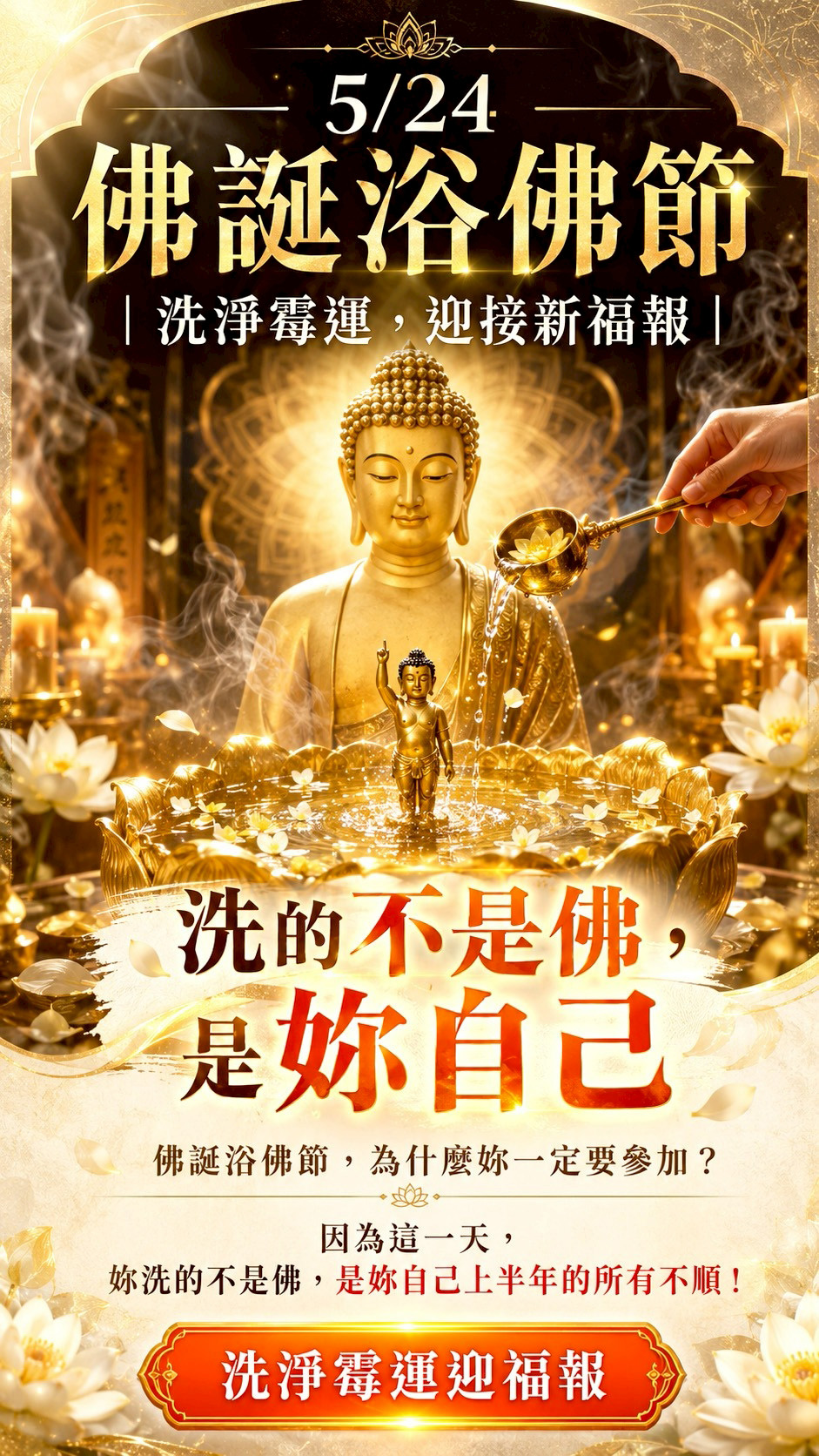開運NOW-2026佛誕浴佛節|洗淨霉運,迎接新福報 產品說明