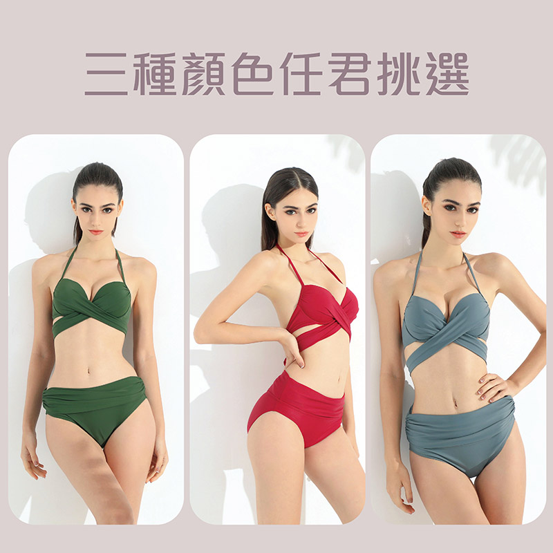 Sdare 觸情慾望繞頸綁帶提胸比基尼-灰