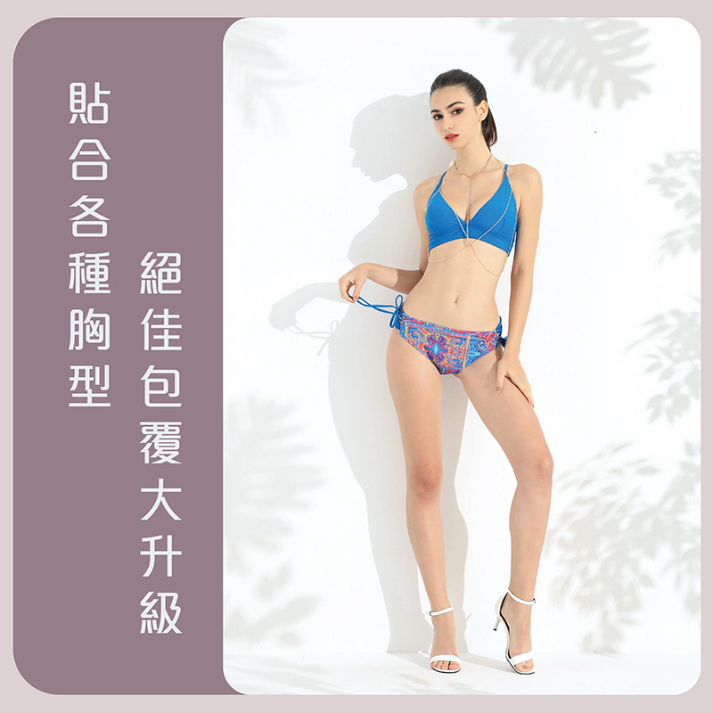 Sdare 情定盛夏交叉美背比基尼-藍